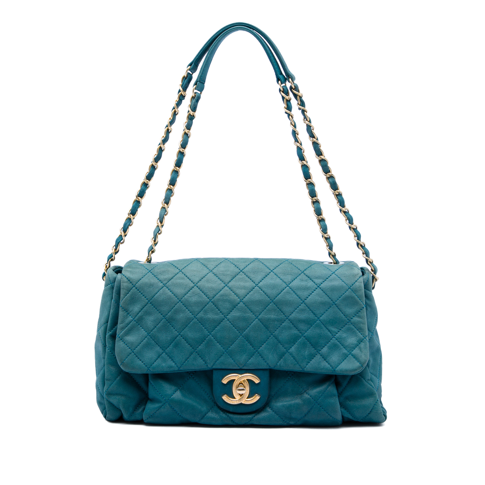 Pre-Loved Chanel Large Quilted Iridescent Calfskin Chic Quilt Flap